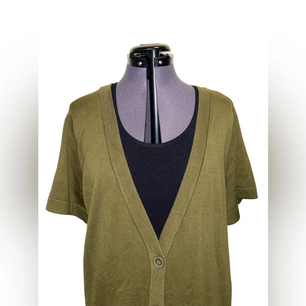 Covington • NWT Long Cardigan with Pockets, Short Sleeves, 16/18W - Picture 5 of 11